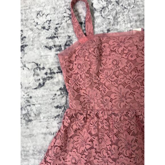 Aqua Womens Lace Above Knee Fit & Flare Dress Sz 12 - Picture 4 of 8